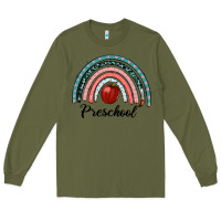 Army Green preschool rainbow Long Sleeve Tee - RanaPortraitStore