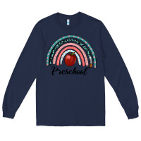 Navy preschool rainbow Long Sleeve Tee - RanaPortraitStore