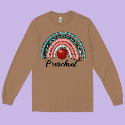 Preschool Rainbow Long Sleeve Tee Designed By Ranaportraitstore