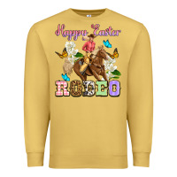 Antique Gold Happy Easter rodeo cowgirl Premium Sweatshirt - OliviaCreatesArt