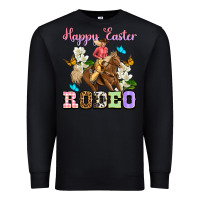 Black Happy Easter rodeo cowgirl Premium Sweatshirt - OliviaCreatesArt