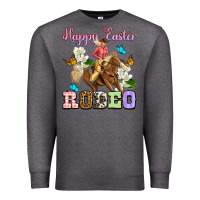 Charcoal Heather Happy Easter rodeo cowgirl Premium Sweatshirt - OliviaCreatesArt