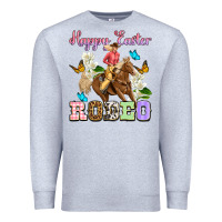Heather Grey Happy Easter rodeo cowgirl Premium Sweatshirt - OliviaCreatesArt
