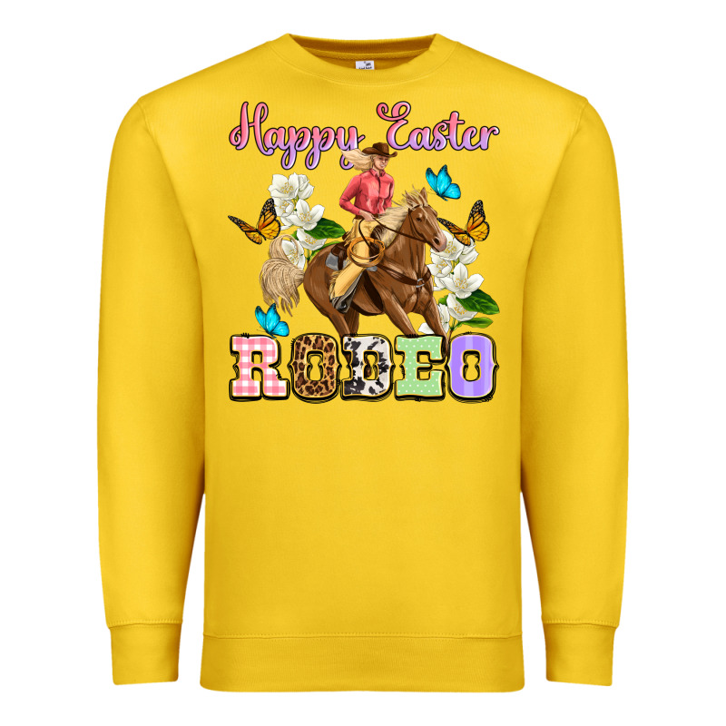 Happy Easter Rodeo Cowgirl Premium Sweatshirt by OliviaCreatesArt | Teevron