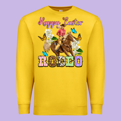 Happy Easter Rodeo Cowgirl Premium Sweatshirt Designed By Oliviacreatesart