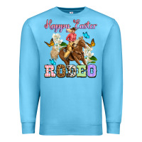 Ocean Blue Happy Easter rodeo cowgirl Premium Sweatshirt - OliviaCreatesArt