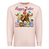 Pale Pink Happy Easter rodeo cowgirl Premium Sweatshirt - OliviaCreatesArt