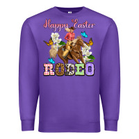 Purple Happy Easter rodeo cowgirl Premium Sweatshirt - OliviaCreatesArt
