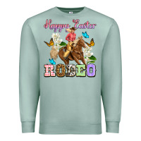 Seafoam Happy Easter rodeo cowgirl Premium Sweatshirt - OliviaCreatesArt
