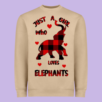 Just A Girl Who Loves Elephants - Elephant Heavyweight Sweatshirt Designed By Bettercallsaul