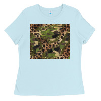 Baby Blue camouflage  leopard Ladies Tee - BarkalooDesign