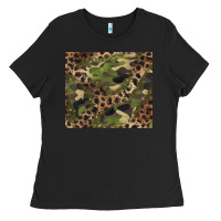 Black camouflage  leopard Ladies Tee - BarkalooDesign