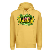 Antique Gold St. Patrick's Day lips lucky Premium Hoodie - HowdyJamesFarm
