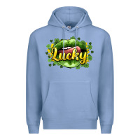 Colony Blue St. Patrick's Day lips lucky Premium Hoodie - HowdyJamesFarm