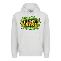 Dove Grey St. Patrick's Day lips lucky Premium Hoodie - HowdyJamesFarm