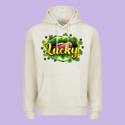 St. Patrick's Day Lips Lucky Premium Hoodie Designed By Howdyjamesfarm