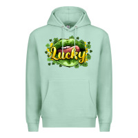 Seafoam St. Patrick's Day lips lucky Premium Hoodie - HowdyJamesFarm