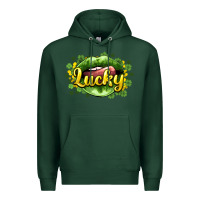 Sports Green St. Patrick's Day lips lucky Premium Hoodie - HowdyJamesFarm