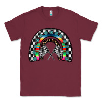 Burgundy Racing Rainbow Classic Tee - CowhideDigitalArt