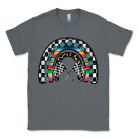 Charcoal Heather Racing Rainbow Classic Tee - CowhideDigitalArt