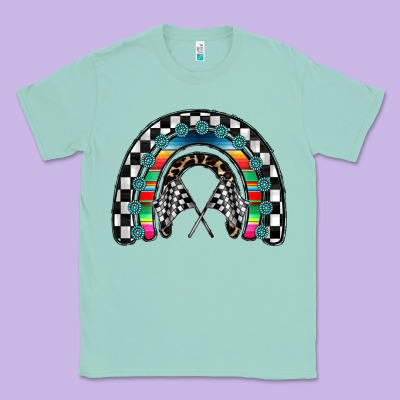 Racing Rainbow Classic Tee Designed By Cowhidedigitalart
