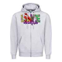 Heather Grey love crawfish mardi gras Zipper Hoodie - CowGirlArtShop