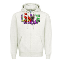 Oatmeal Heather love crawfish mardi gras Zipper Hoodie - CowGirlArtShop