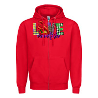 Red love crawfish mardi gras Zipper Hoodie - CowGirlArtShop