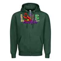 Sports Green love crawfish mardi gras Zipper Hoodie - CowGirlArtShop