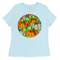 Baby Blue Fall Rounded Ladies Tee - LillyAllenDesigns