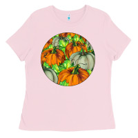 Bubblegum Pink Fall Rounded Ladies Tee - LillyAllenDesigns