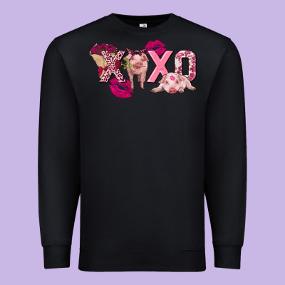 Valentine's Day Pig Xoxo Premium Sweatshirt Designed By Fadigitalartstudio