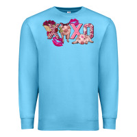 Ocean Blue Valentine's Day pig xoxo Premium Sweatshirt - FaDigitalArtStudio