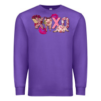 Purple Valentine's Day pig xoxo Premium Sweatshirt - FaDigitalArtStudio