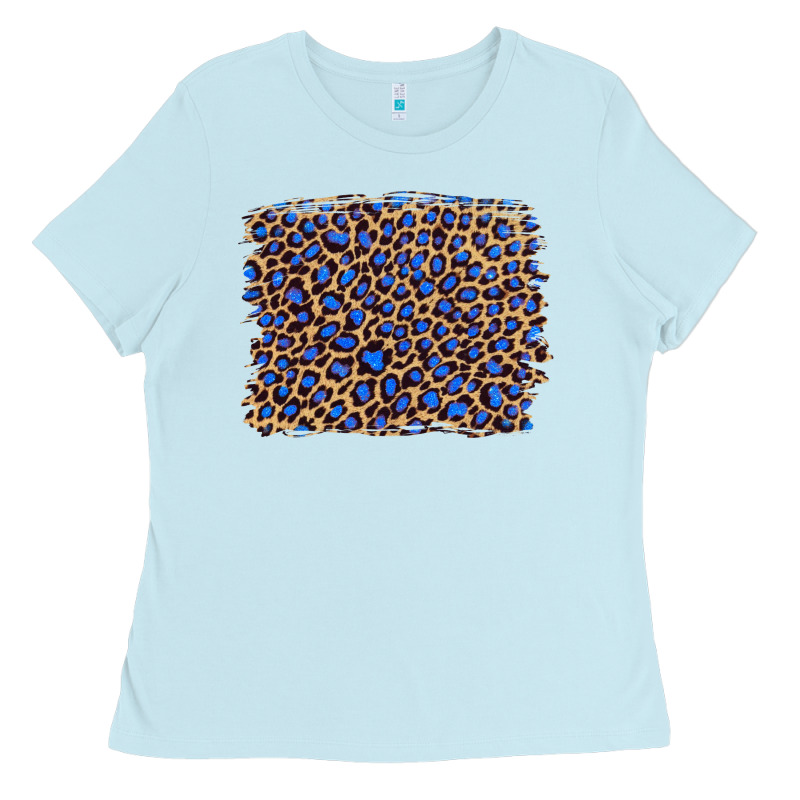 Leopard With Navy Blue Glitter Ladies Tee by Artiststas | Teevron