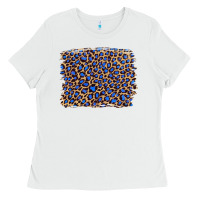 White leopard with navy blue glitter Ladies Tee - Artiststas