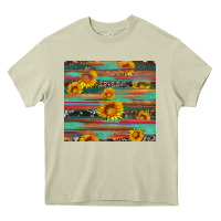 Mossy sunflower serape wood and cowhide Heavy Core Tee - Artiststas