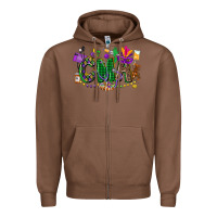 Chestnut cma mardi gras cowgirl Zipper Hoodie - CowGirlArtShop