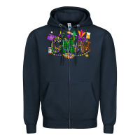 Navy cma mardi gras cowgirl Zipper Hoodie - CowGirlArtShop