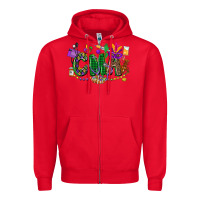 Red cma mardi gras cowgirl Zipper Hoodie - CowGirlArtShop