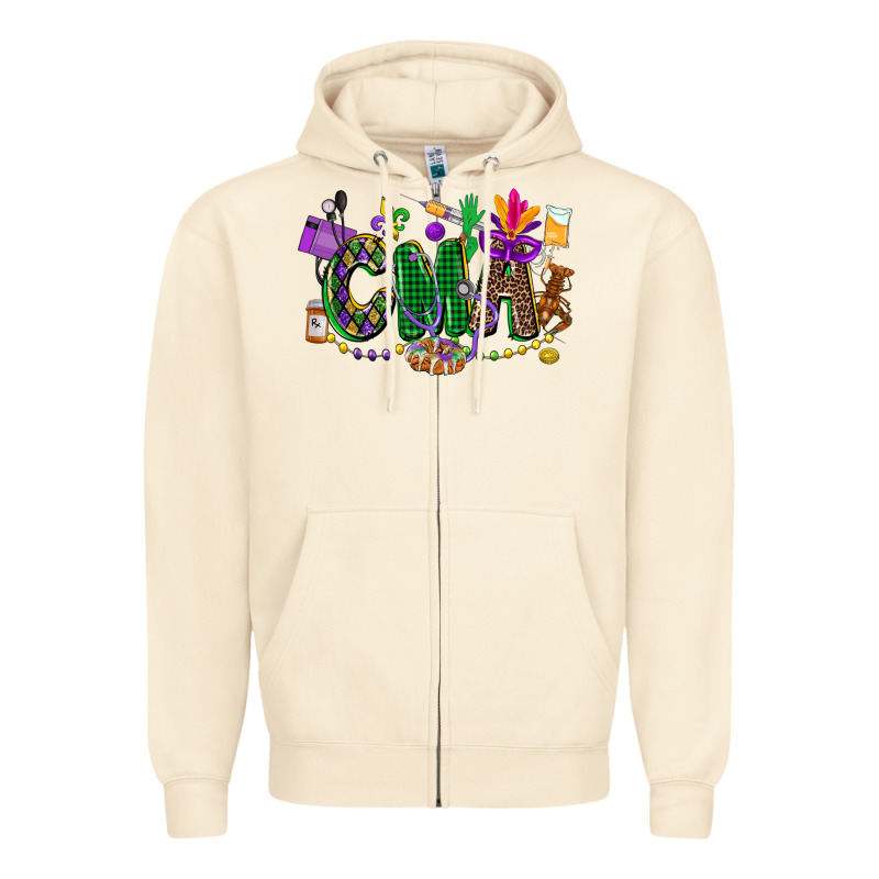 Cma Mardi Gras Cowgirl Zipper Hoodie by CowGirlArtShop | Teevron