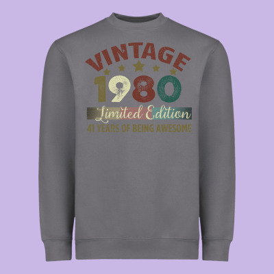 Vintage 1980 Limited Edition 41 Years Of Being Awesome Heavyweight Sweatshirt Designed By Bettercallsaul