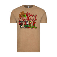 Vintage Coffee Merry Christmas Y'all Cowboy Vintage Tee - MaliasSmallBusiness
