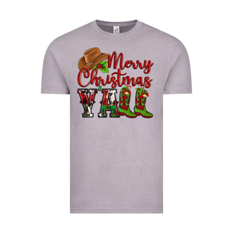 Merry Christmas Y'all Cowboy Vintage Tee by MaliasSmallBusiness | Teevron