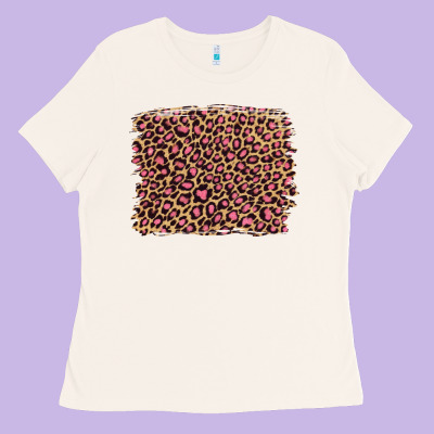 Leopard With Pink Glitter Ladies Tee Designed By Artiststas