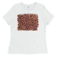White leopard with pink glitter Ladies Tee - Artiststas