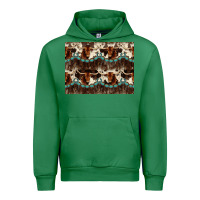 Emerald Longhorn Cow Pattern Urban Hoodie - CowhideDigitalArt