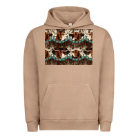 Pigment Burro Longhorn Cow Pattern Urban Hoodie - CowhideDigitalArt