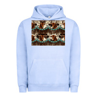 Pigment Grape Ice Longhorn Cow Pattern Urban Hoodie - CowhideDigitalArt