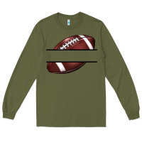 Army Green football name frame Long Sleeve Tee - BarkalooDesign